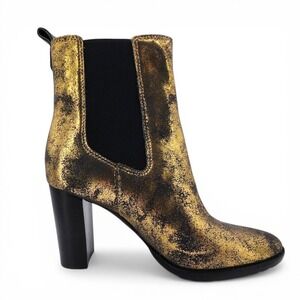 Lauren Ralph Lauren Mylah Stretch Gold Bronze Ankle‎ Boots Womens 8B NEW No Box